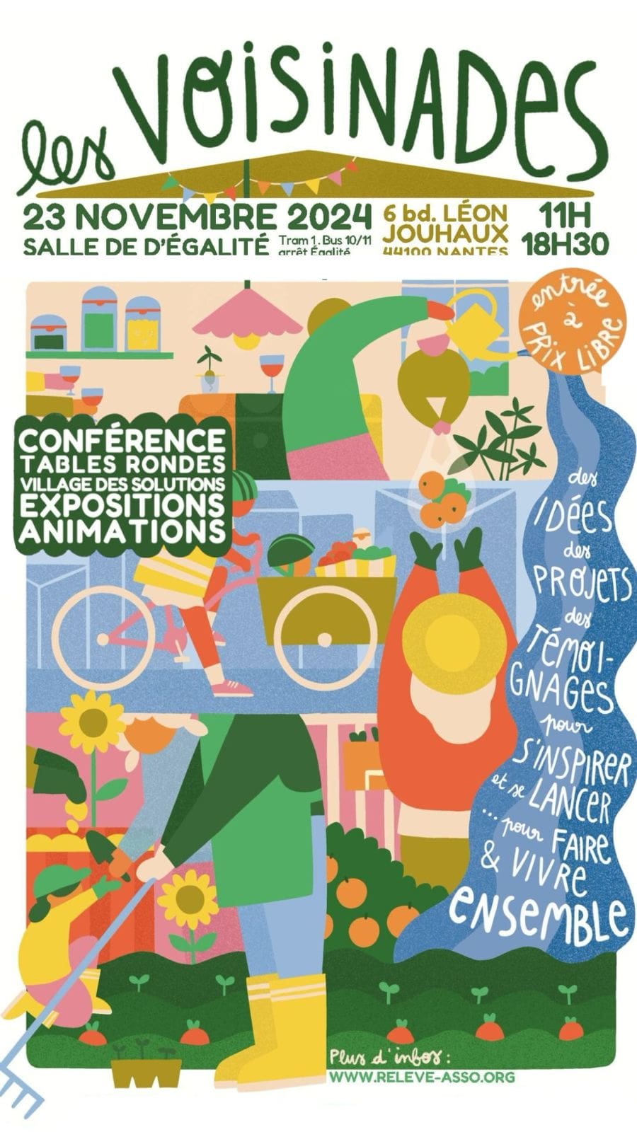 affiche Les Voisinades, samedi 23 novembre 2024, salle de l'égalité, Nantes